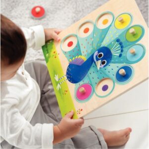 Encastrement à boutons, 9 pièces, le paon en couleurs