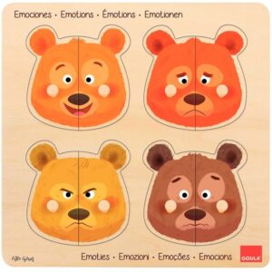 Encastrement en bois 8 pièces, émotions des oursons