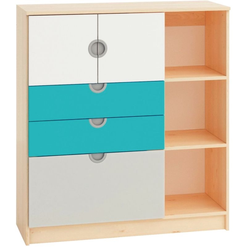 Etagère 3 cases + 2 portes + 3 tiroirs CUBO