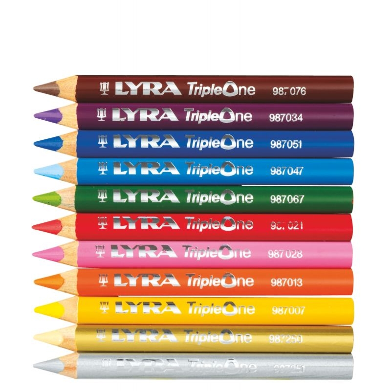 Etui carton de 12 crayons Triple One 6,25mm assorties