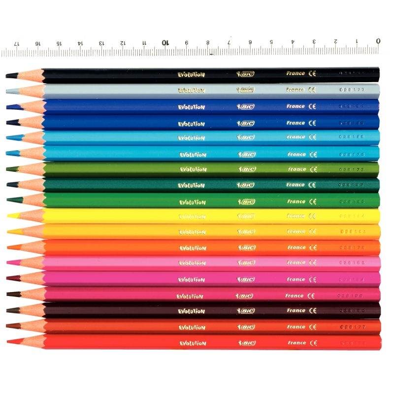 Etui carton recyclé de 18 crayons de couleurs Évolution 17,5 cm couleur assorties