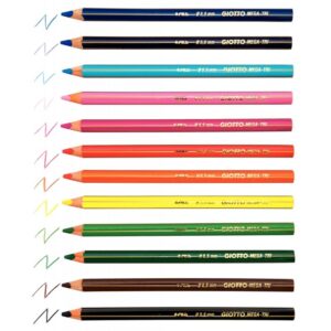 Etui de 12 crayons de couleur Giotto Mega Tri mine Ø 5,5mm longeur 18cm