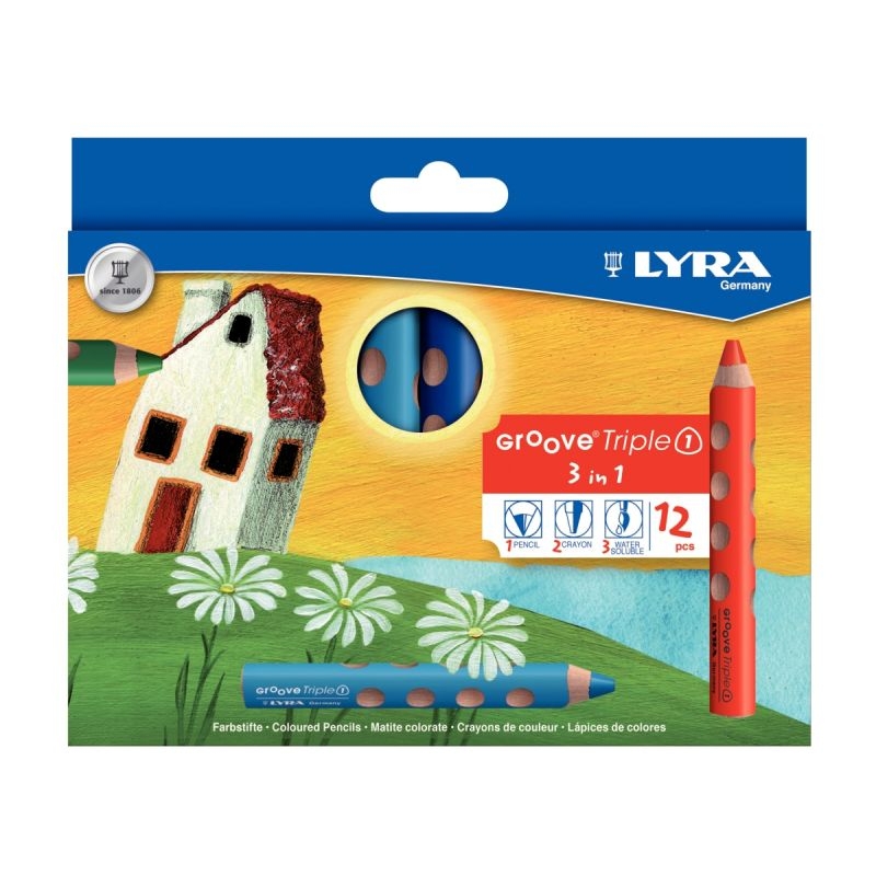 Etui de 12 crayons de couleur gros module MilBulles