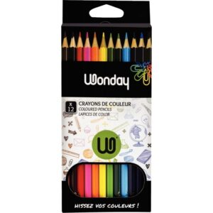 Etui de 12 crayons de couleurs assorties