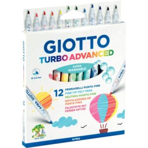 Etui de 12 feutres Giotto Turbo Advanced pointe moyenne