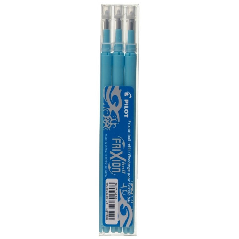 Etui de 3 recharges pour stylo Frixion turquoise