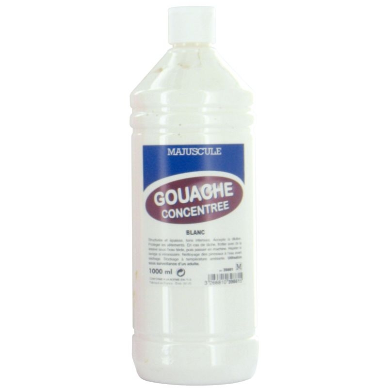 Flacon 1L de gouache concentrée MAJUSCULE, blanc