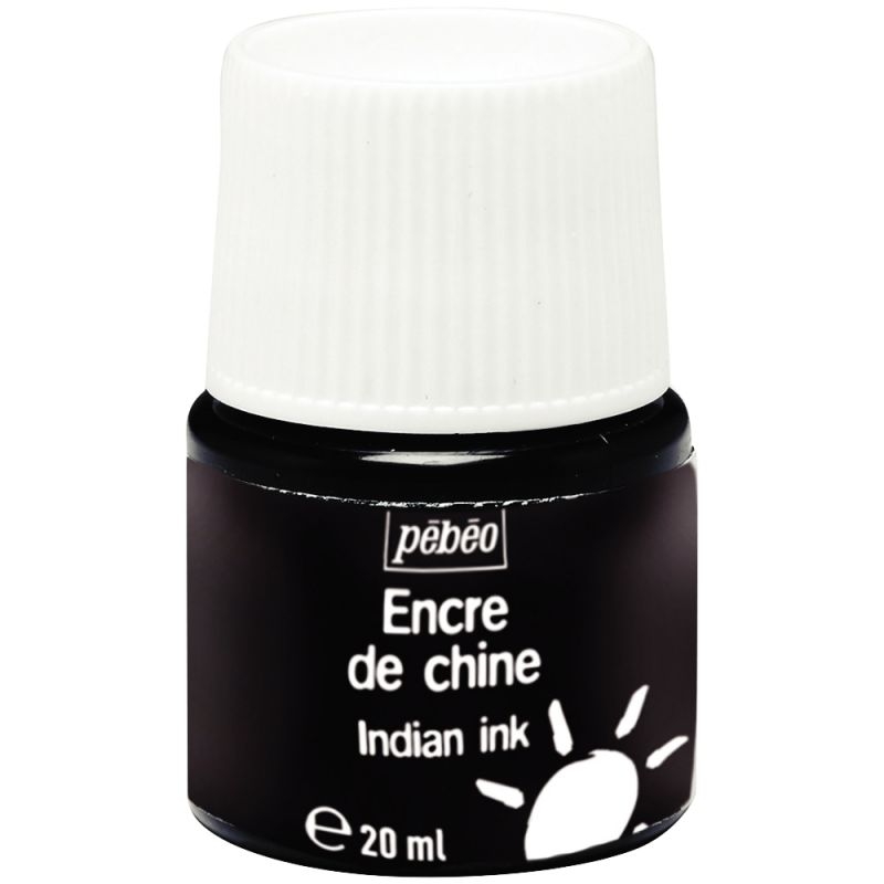 Flacon 20ml d’encre de Chine noire