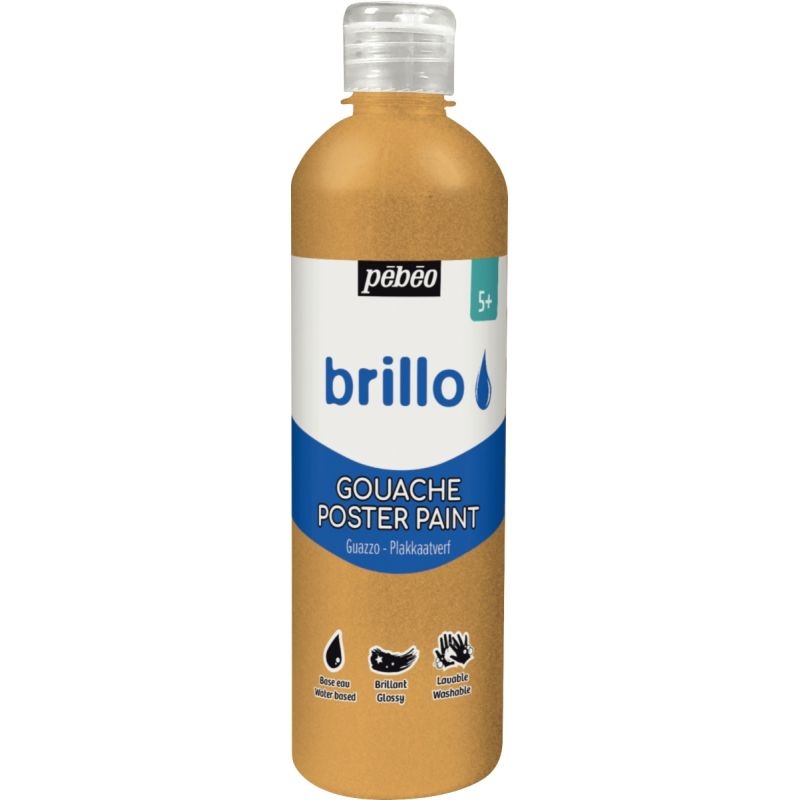 Flacon 500 ml de gouache brillante BRILLO or