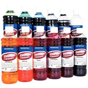 Flacon de 500 ml d’encre à dessiner MAJUSCULE bleu outremer