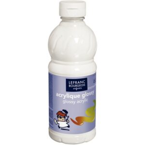 Flacon de 500 ml de peinture acrylique brillante Glossy de Lefranc & Bourgeois blanc