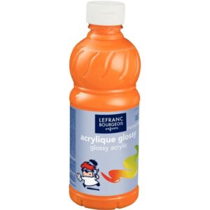 Flacon de 500 ml de peinture acrylique brillante Glossy de Lefranc & Bourgeois jaune d’or