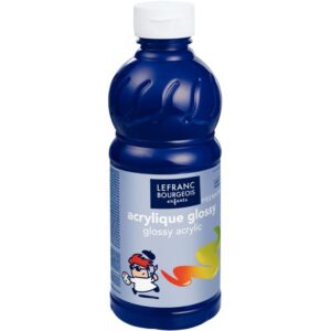 Flacon de 500 ml de peinture acrylique brillante Glossy de Lefranc & Bourgeois outremer