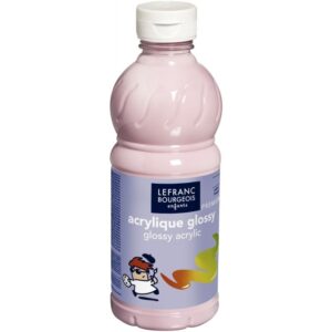 Flacon de 500 ml de peinture acrylique brillante Glossy de Lefranc & Bourgeois rose bonbon