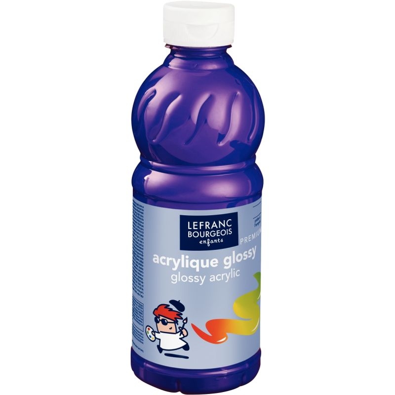 Flacon de 500 ml de peinture acrylique brillante Glossy de Lefranc & Bourgeois violet