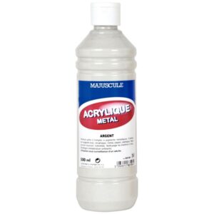 Flacon de 500 ml de peinture métallique MAJUSCULE argent