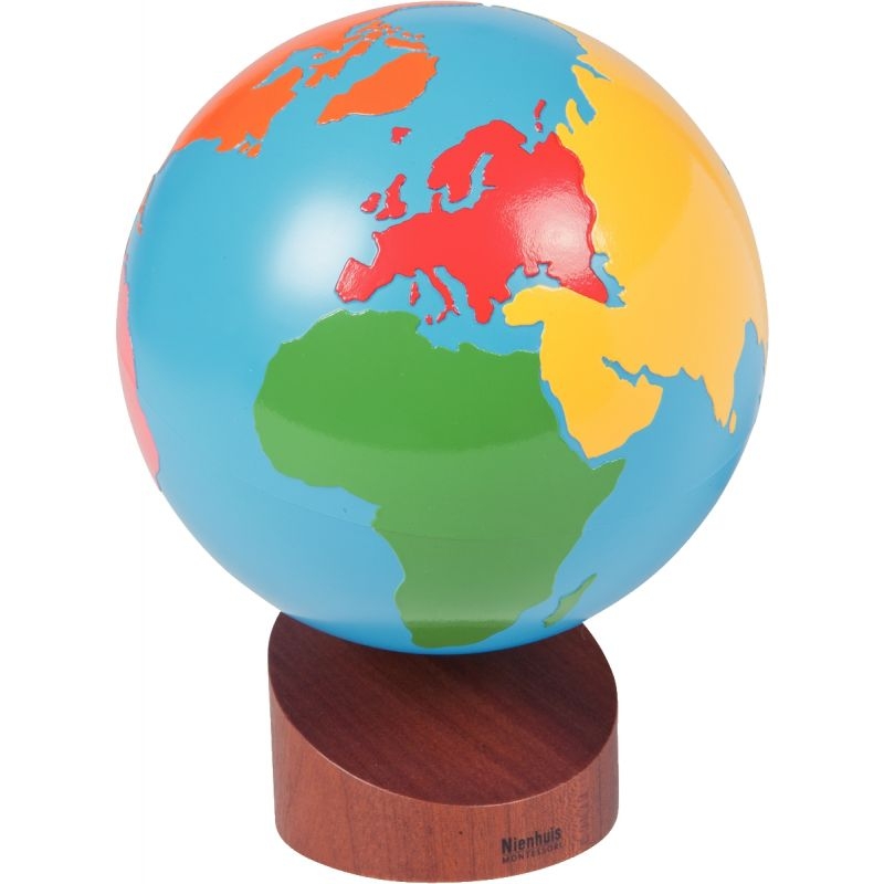 Globe continents en couleurs
