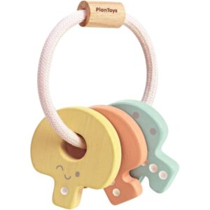 Hochet en bois pastel 3 clés PLANTOYS