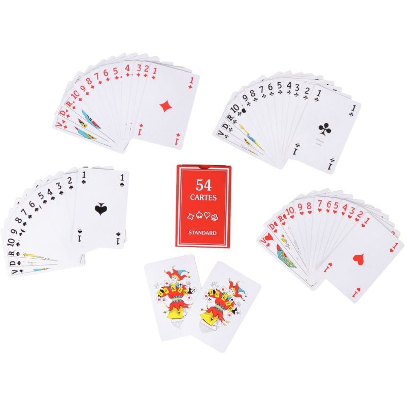 Jeu de 54 cartes sous étui carton