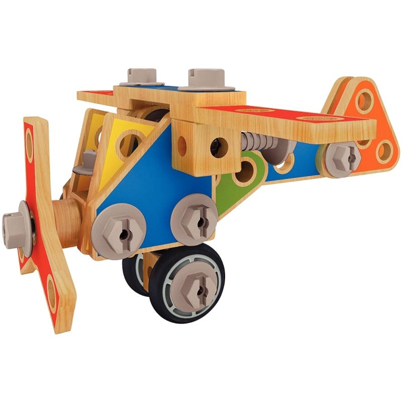 Jeu de construction en bois le petit charpentier 62 pièces