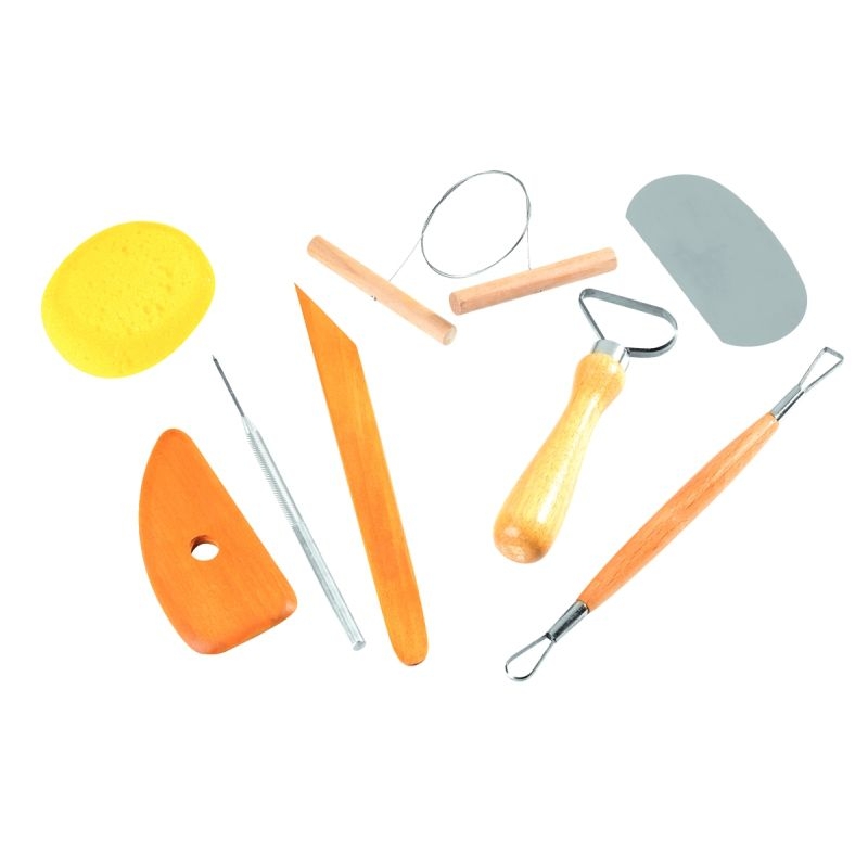 Set De 4 Outils De Potier En Acier Inoxydable - Poinçons à Trous Ronds, Manches En Bois - Pour Sculpture, Marquage Et Décoration Sur Argile, Céramique