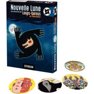 La boîte “NOUVELLE LUNE” contient un livret de règles de 32 pages, 36 cartes évènement et une planche