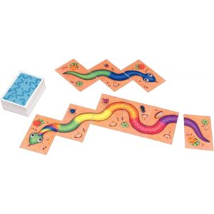 La boîte “SERPENTINA” contient 50 plaques illustrées règle du jeu