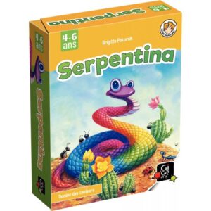 La boîte “SERPENTINA” contient 50 plaques illustrées règle du jeu