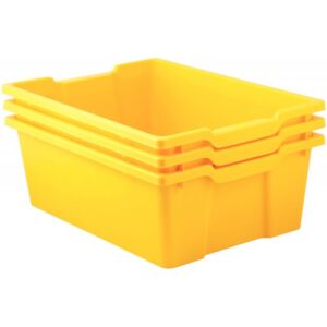 Lot 3 bacs en plastique grand modèle jaune