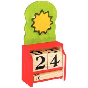 Lot 5 calendriers perpétuels en bois à décorer