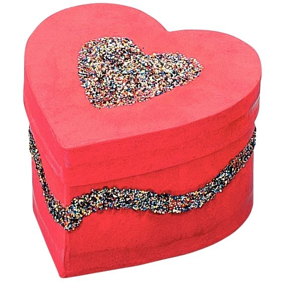 Lot de 10 boîtes forme coeur en carton, 9 x 8 x 5 cm