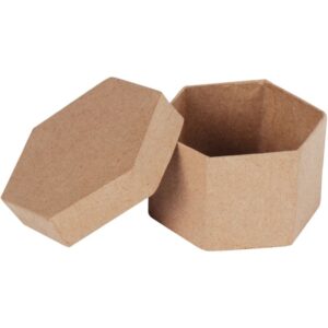 Lot de 10 boîtes hexagonales en carton, diamètre 8 cm