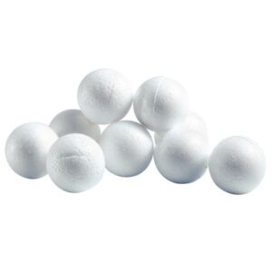 Lot de 10 boules en styropor blanches, diamètre 5 cm