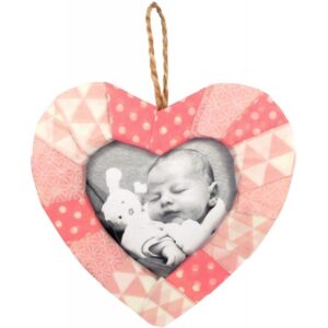 Lot de 10 cadres coeur à suspendre, en bois