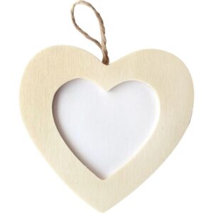 Lot de 10 cadres coeur à suspendre, en bois