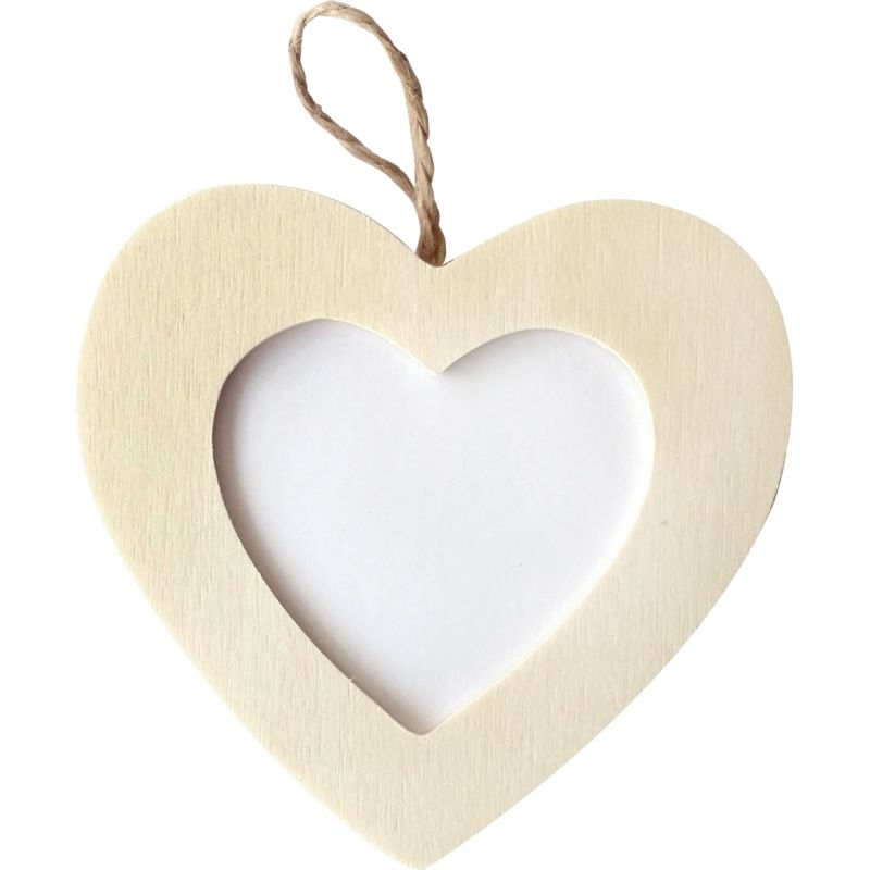 Lot de 10 cadres coeur à suspendre, en bois