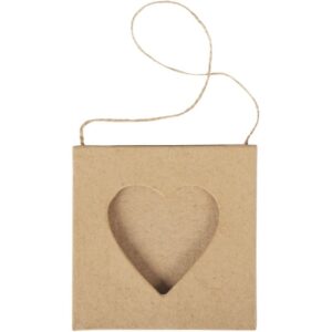 Lot de 10 cadres mini coeur en carton à décorer