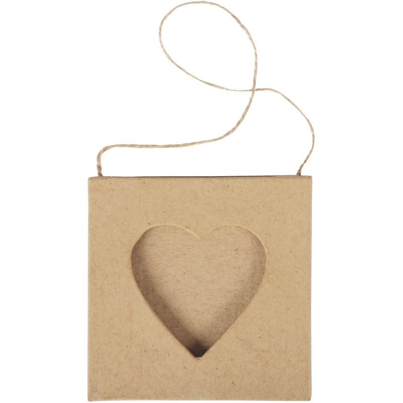 Lot de 10 cadres mini coeur en carton à décorer