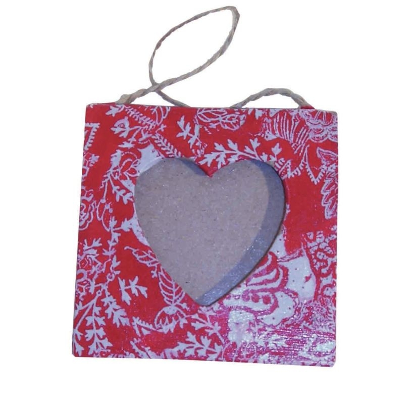 Lot de 10 cadres mini coeur en carton à décorer