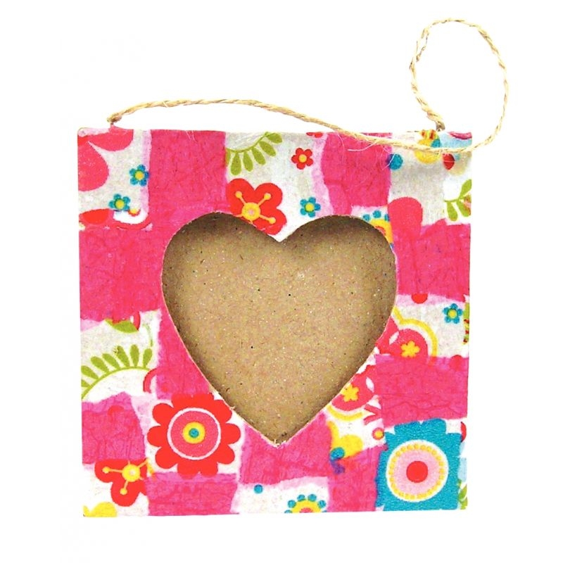 Lot de 10 cadres mini coeur en carton à décorer