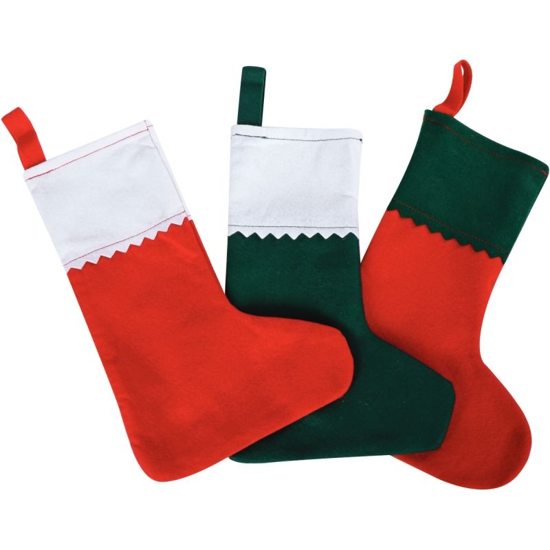Lot de 10 chaussettes de Noël en feutrine
