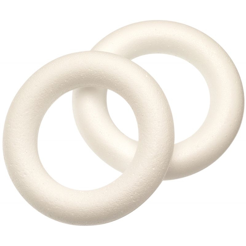 Lot de 10 couronnes en polystyrène diamètre 15 cm