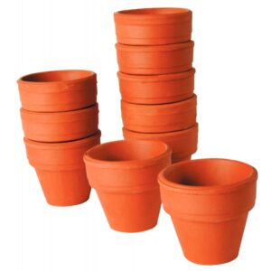 Lot de 10 petits pots en terre cuite