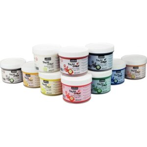 Lot de 10 pots de 225 ml de gouache aux doigts TACTIL’COLOR