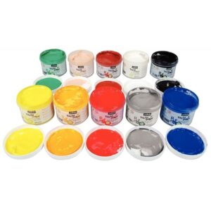 Lot de 10 pots de 225 ml de gouache aux doigts TACTIL’COLOR