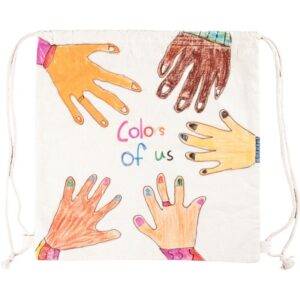 Lot de 10 sacs à dos en coton blanc grand modèle