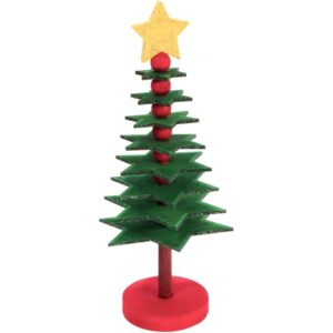 Lot de 10 sapins 3D en bois à monter