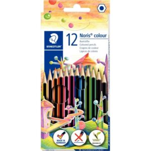 Lot de 10 étuis de 12 crayons de couleur Noris colour 185 couleurs assortis dont 1 étui gratuit
