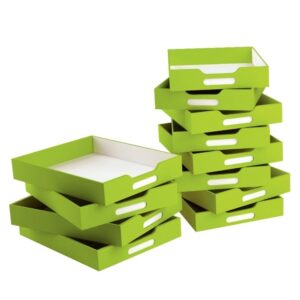 Lot de 12 bacs vert petits modèle en carton