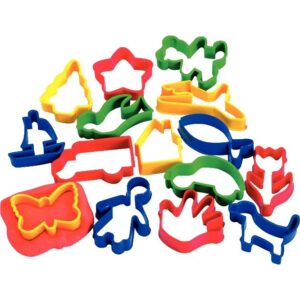 Lot de 16 maxi emporte pièces, formes et couleurs assorties : bleu, rouge, vert et jaune